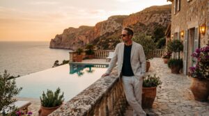 Solo luxury travel over 40 dining privately on an estate terrace